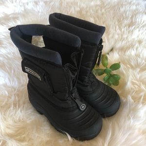 Polaris Kids size 11 Winter Snow Boots Black/Blue